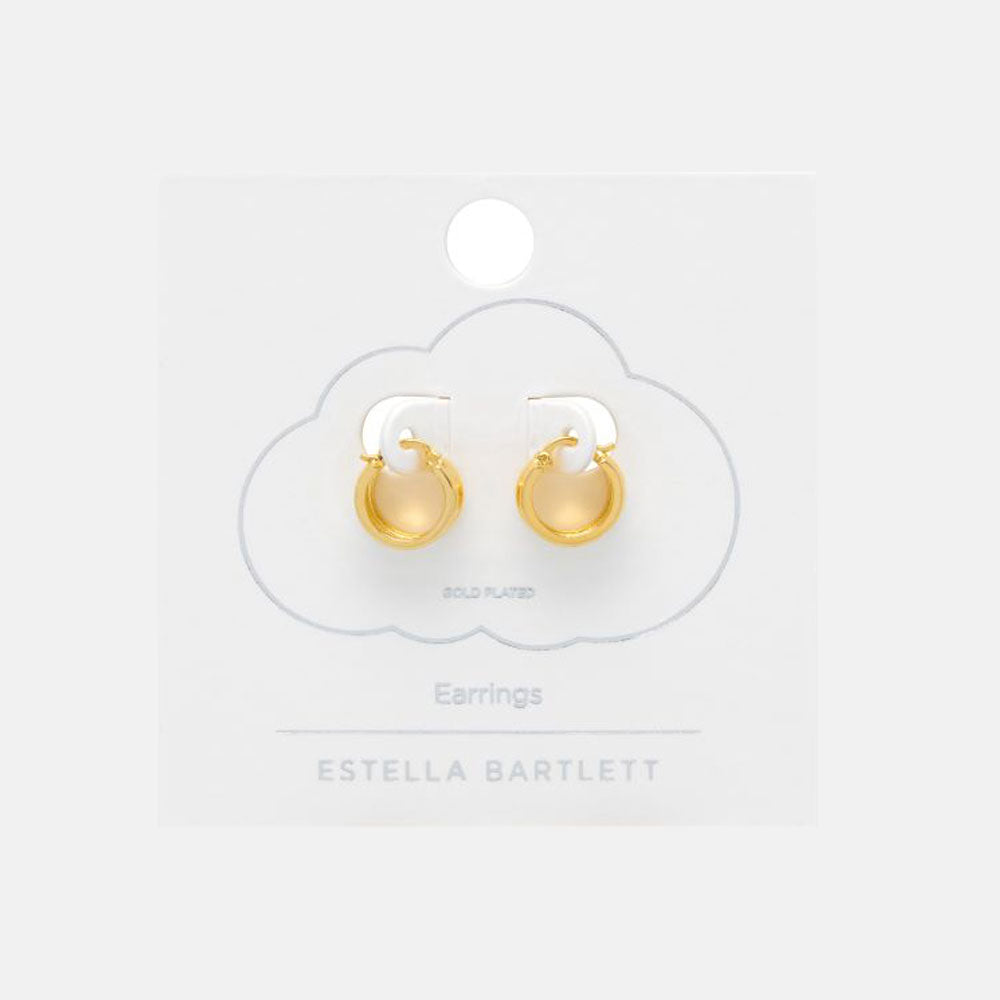 gold plated chunky ridged hoop earrings