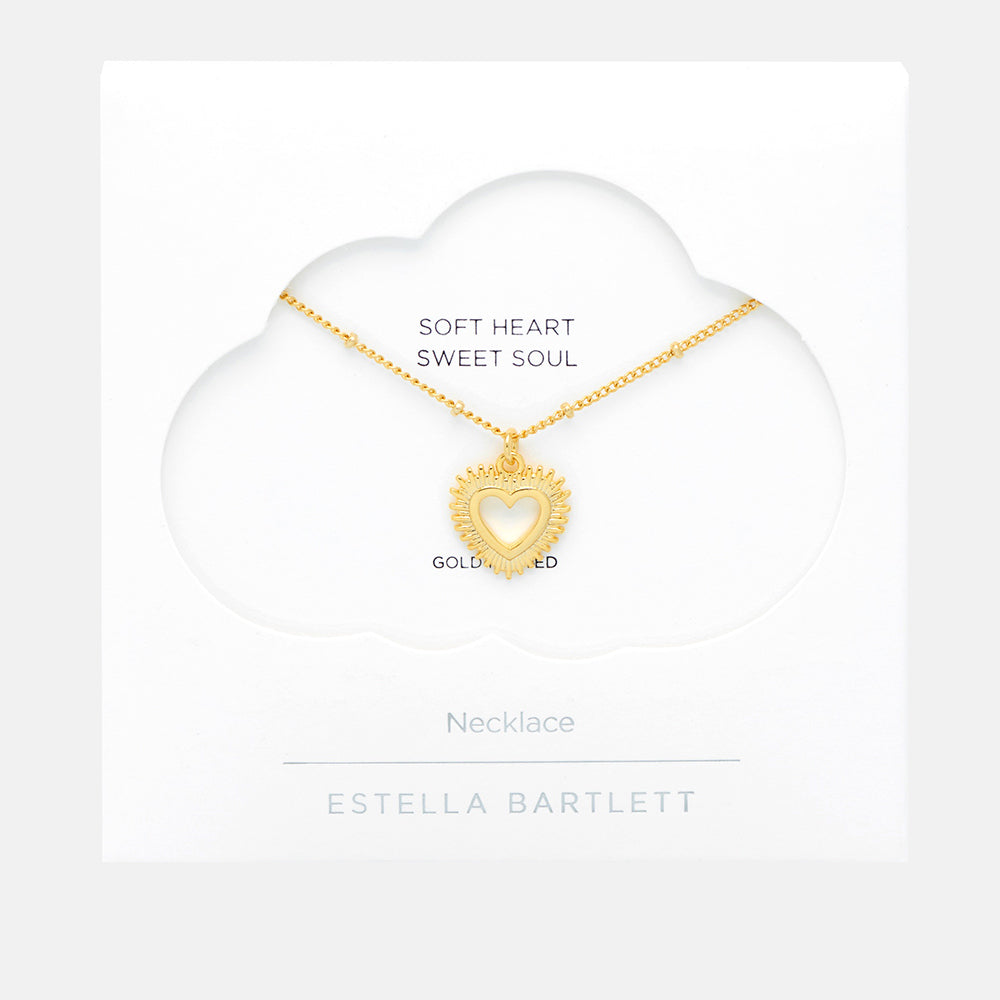 gold plated link necklace with gold heart pendant, made by Estella Bartlett