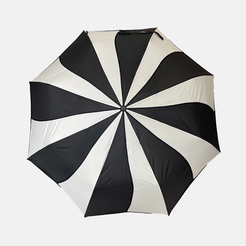 black and cream swirl folding umbrella