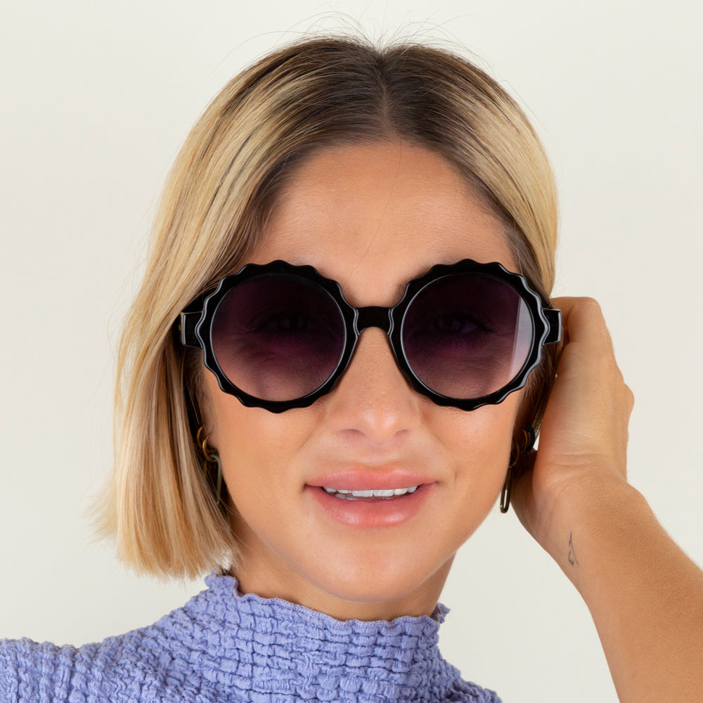black round framed sunglasses, made by Charly Therapy