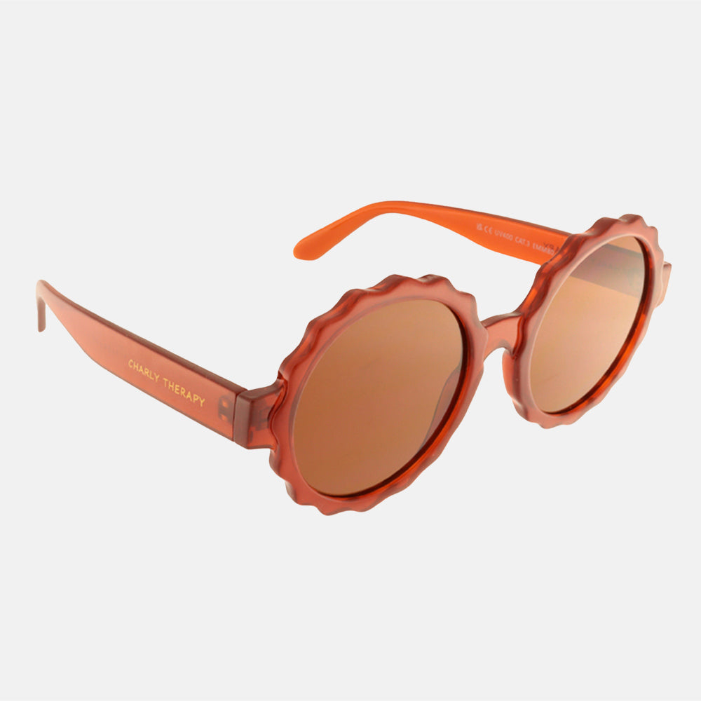 wave edged round frame emma sunglasses, made by Charly Therapy