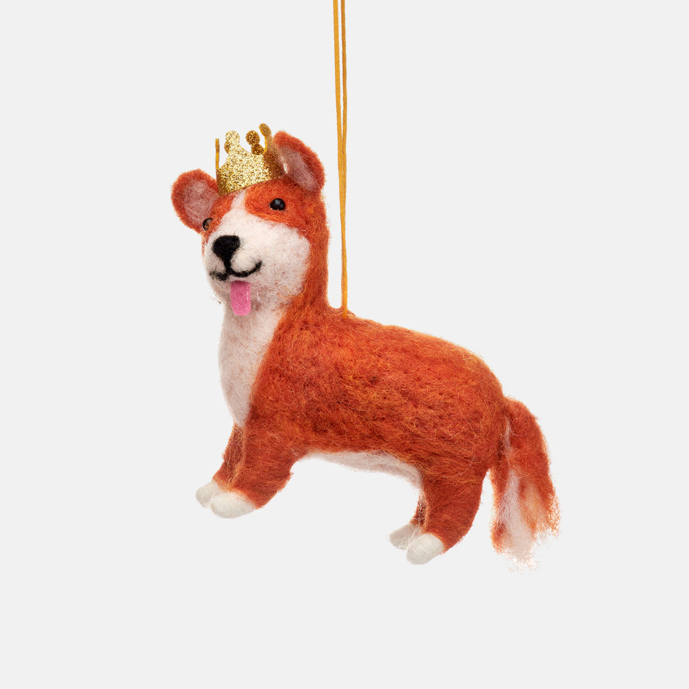 felt corgi hanging Christmas tree decoration
