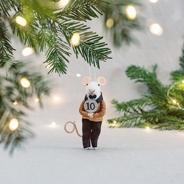 talent show judge mouse felt hanging christmas tree decoration
