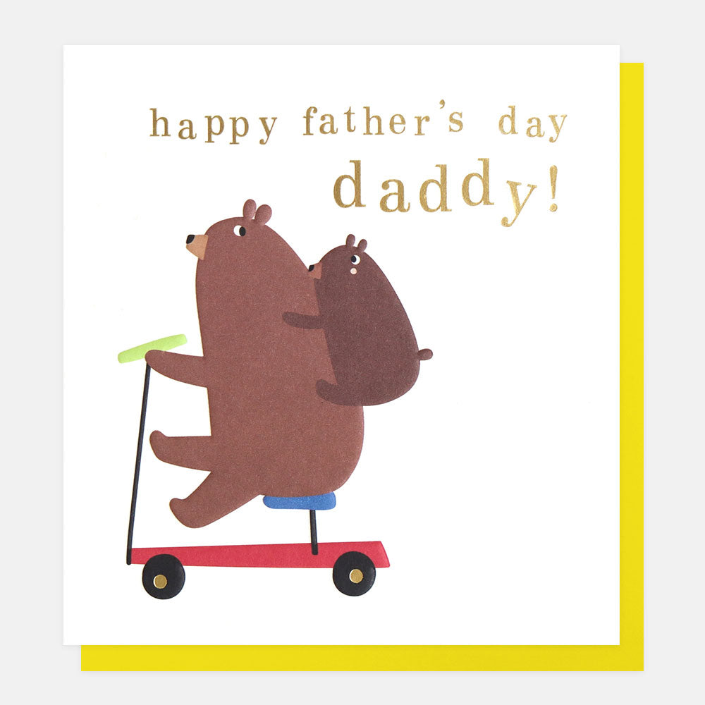 daddy bear baby bear scooter father's day card