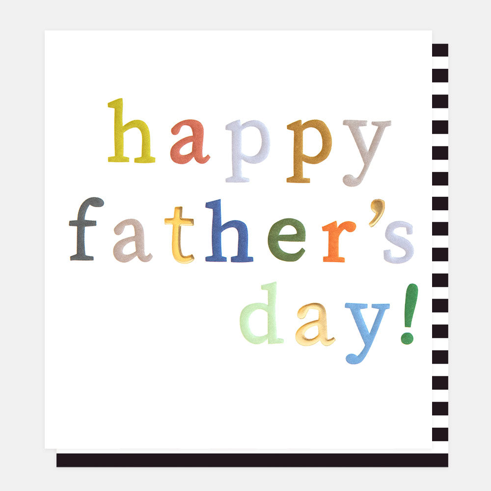 colourful text happy father's day card