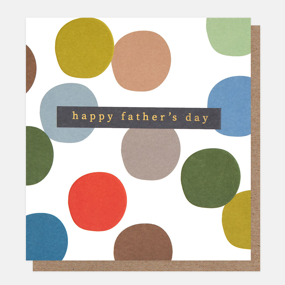 colourful spots on white background happy father's day card