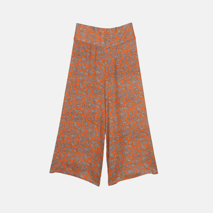 orange floral paisley palazzo pants