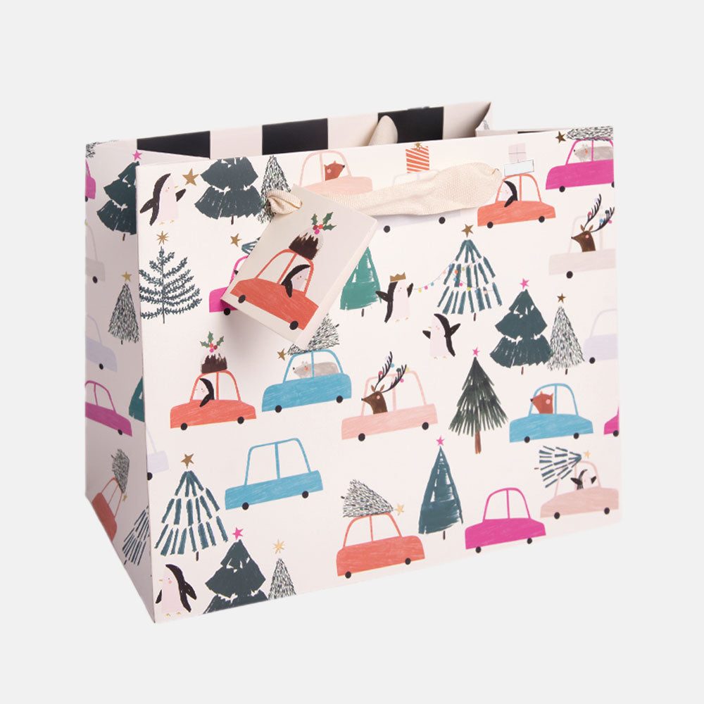 festive animals in cards large landscape christmas gift bag