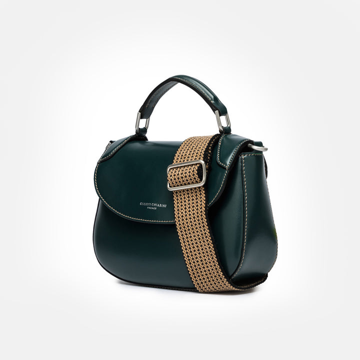 dark green leather Grace bag made in Italy by Gianni Chiarini