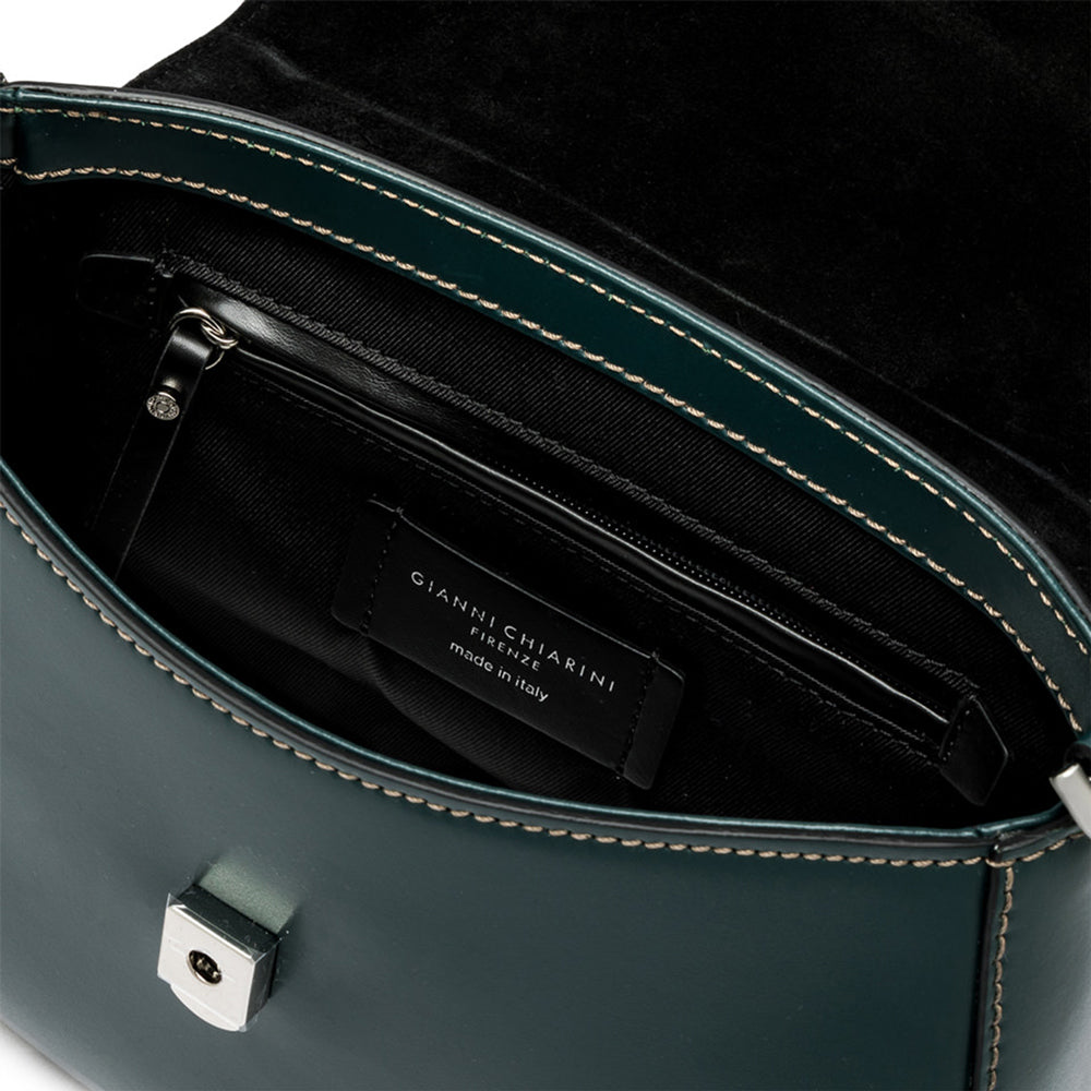 dark green leather Grace bag made in Italy by Gianni Chiarini