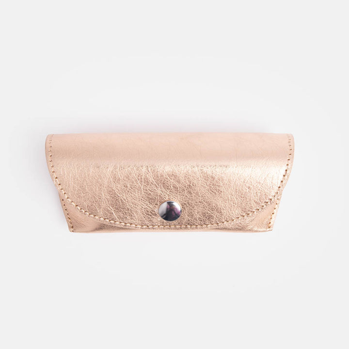 rose gold coated kraft paper flap glasses case