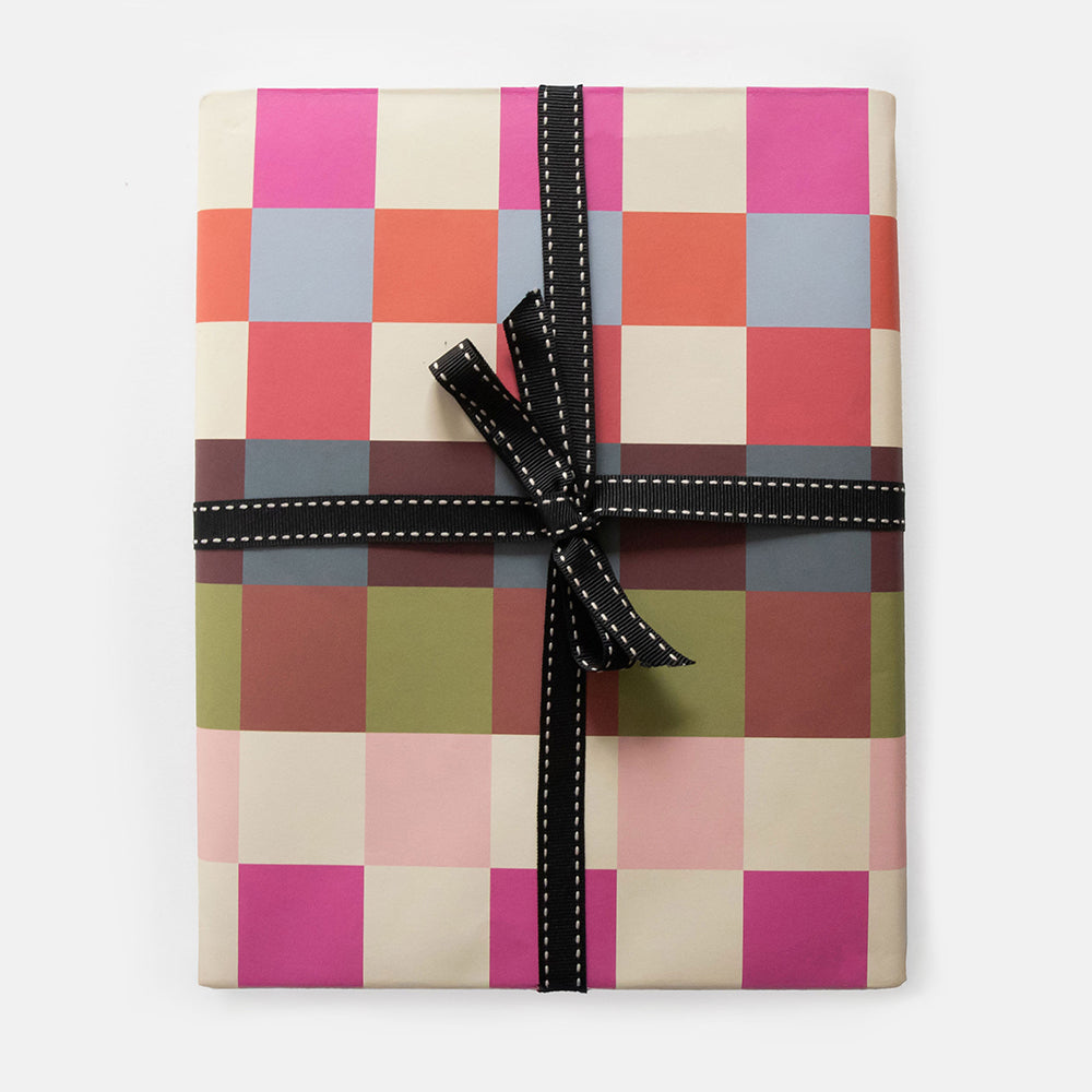 colourful checked design wrapping paper