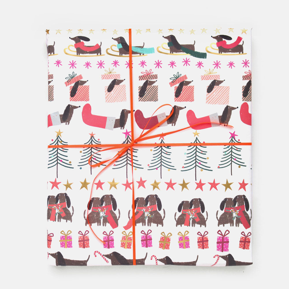 Sausage Dogs and Presents Christmas Wrapping Paper 