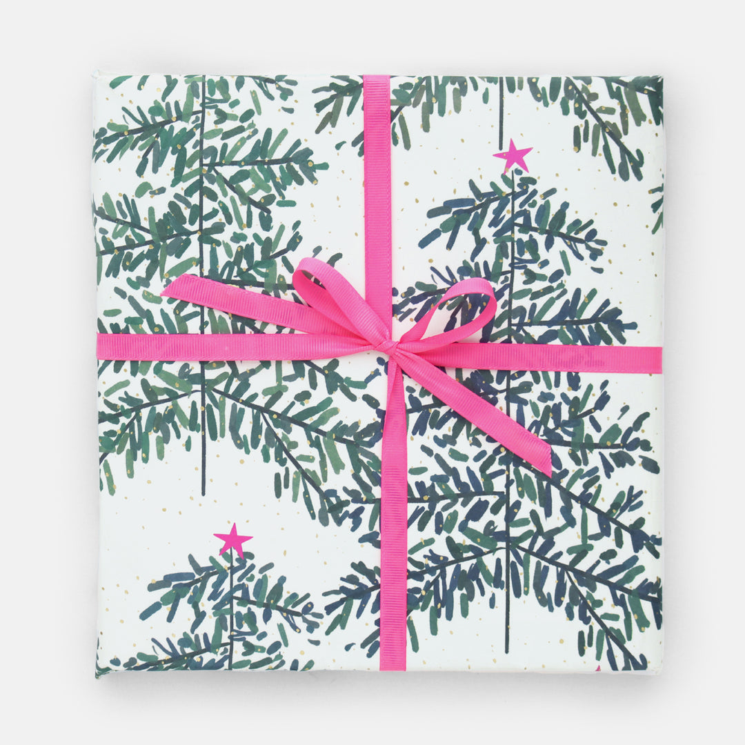Painted Trees Christmas Wrapping Paper