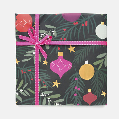 Baubles , Branches and Stars Christmas Wrapping Paper