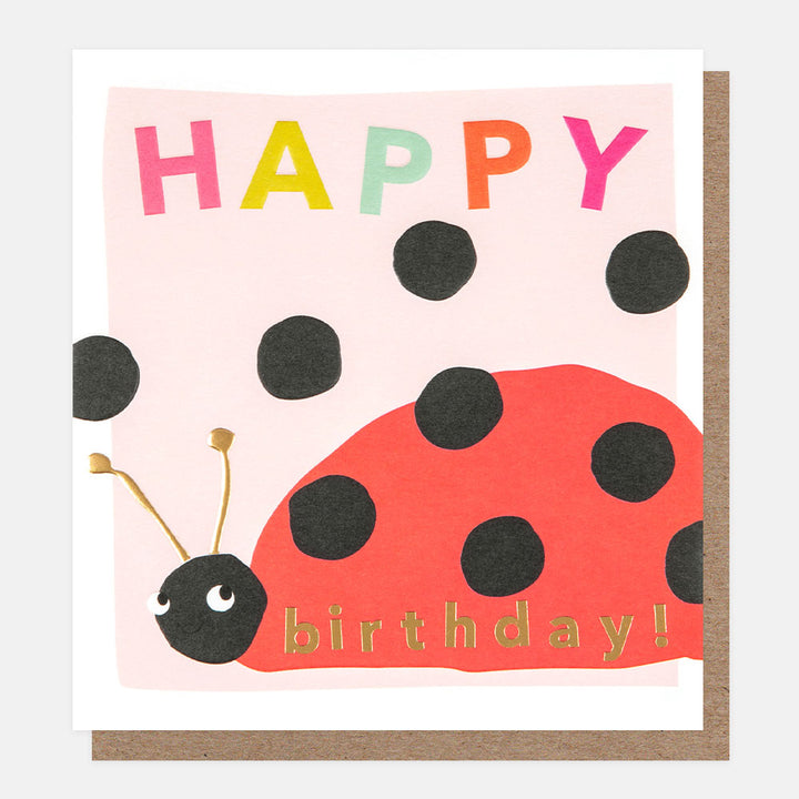 happy birthday red spotty ladybird birthday card
