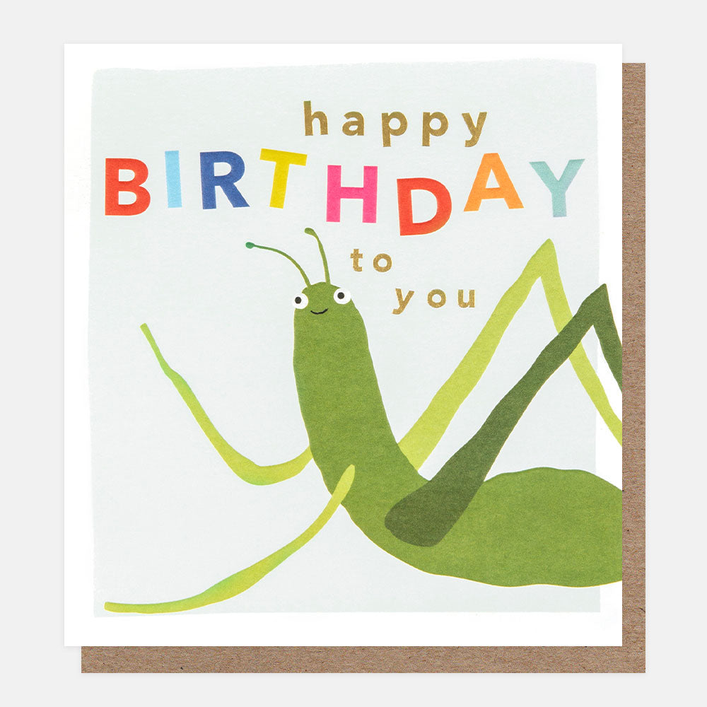 happy birthday to you green grasshopper birthday card