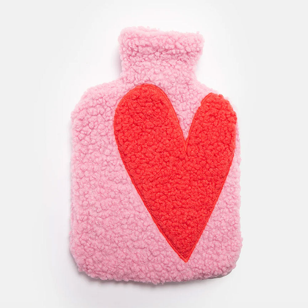 pink heart borg hot water bottle