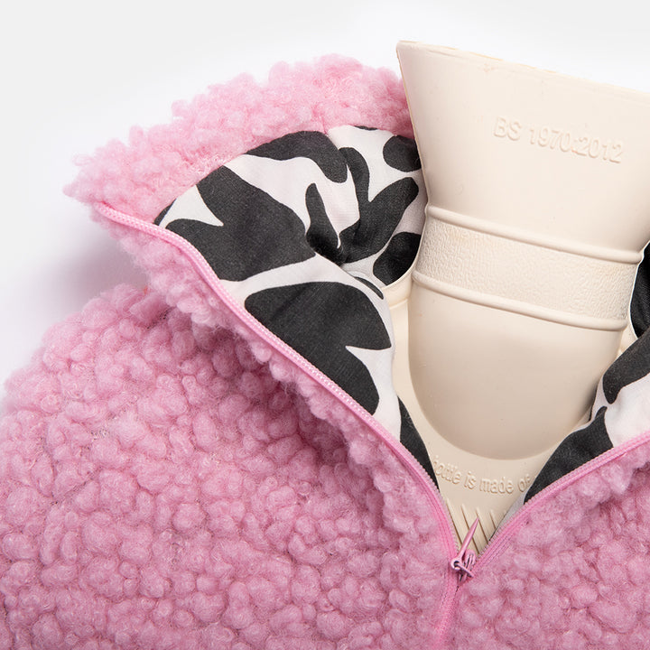 pink heart borg hot water bottle