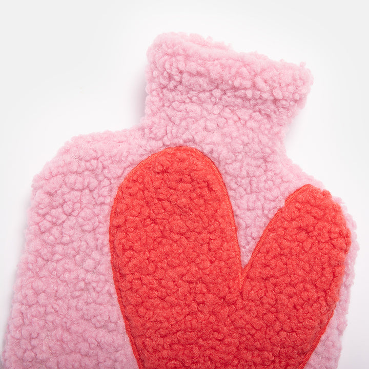 pink heart borg hot water bottle