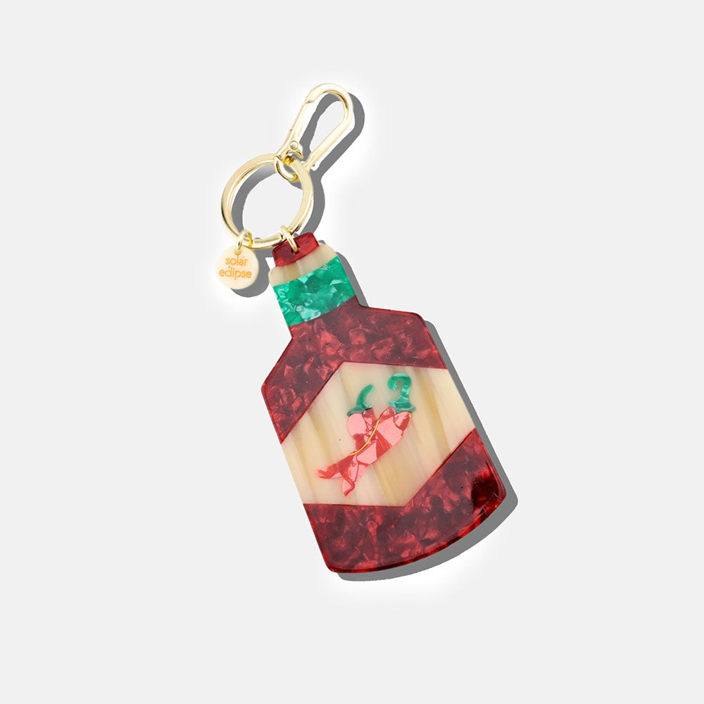 red hot sauce bag charm or keyring