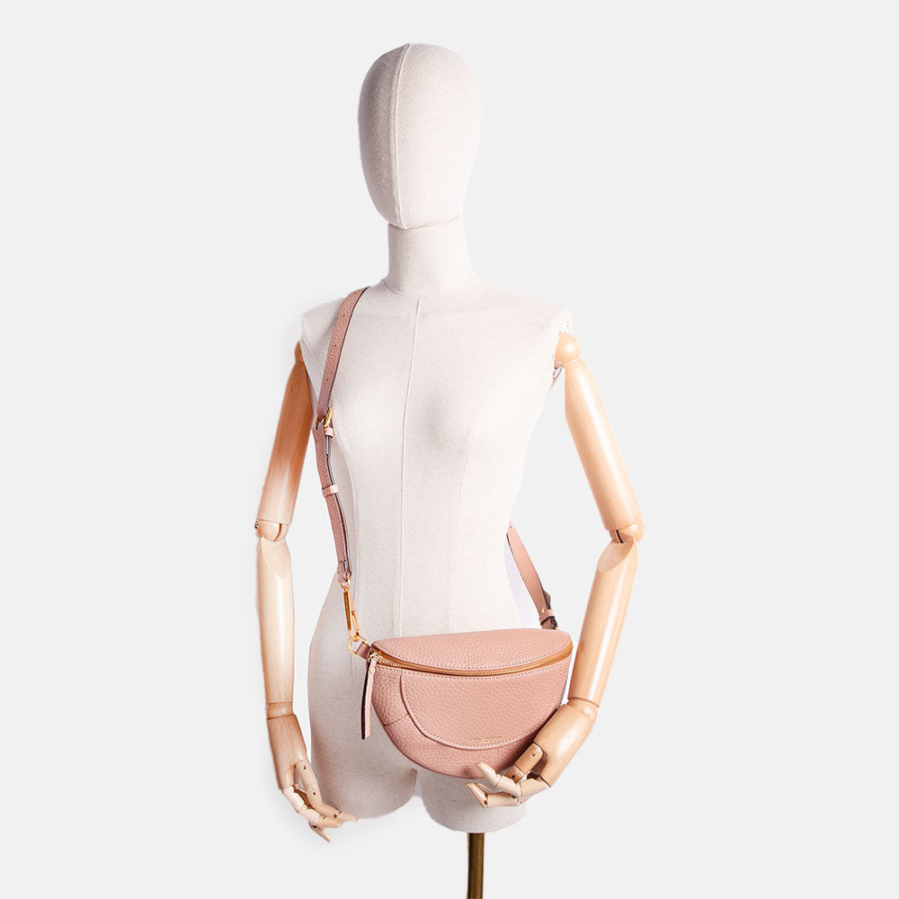 Pink Leather Brooke Belt Bag, made in Italy by Gianni Chiarini