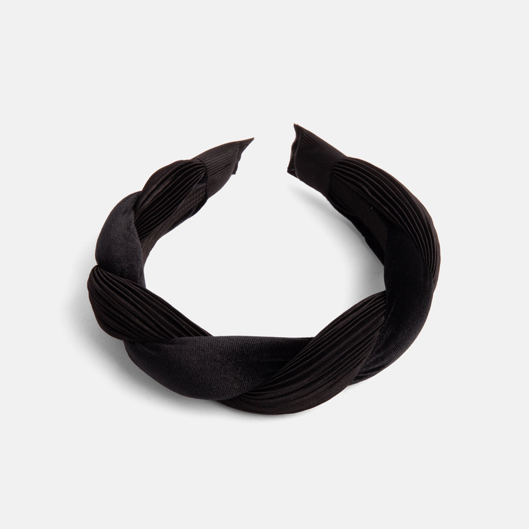 black twisted velvet headband
