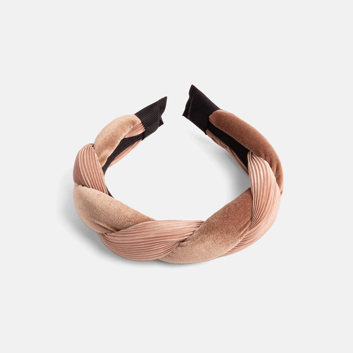 pink twist velvet headband