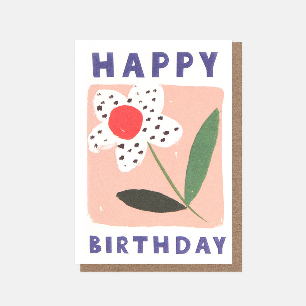 dotty flower happy birthday card