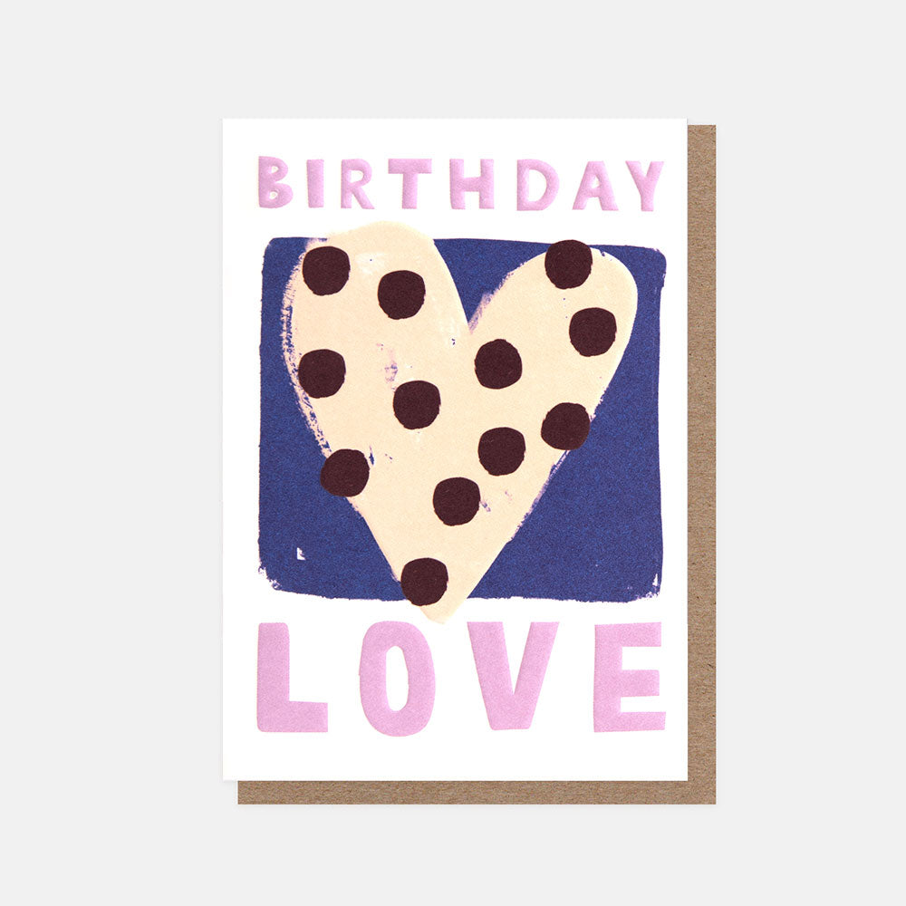 spotty heart birthday love card