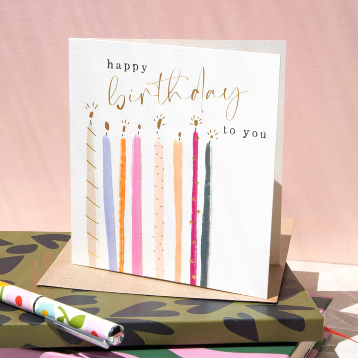 Colourful Candles Happy Birthday Card