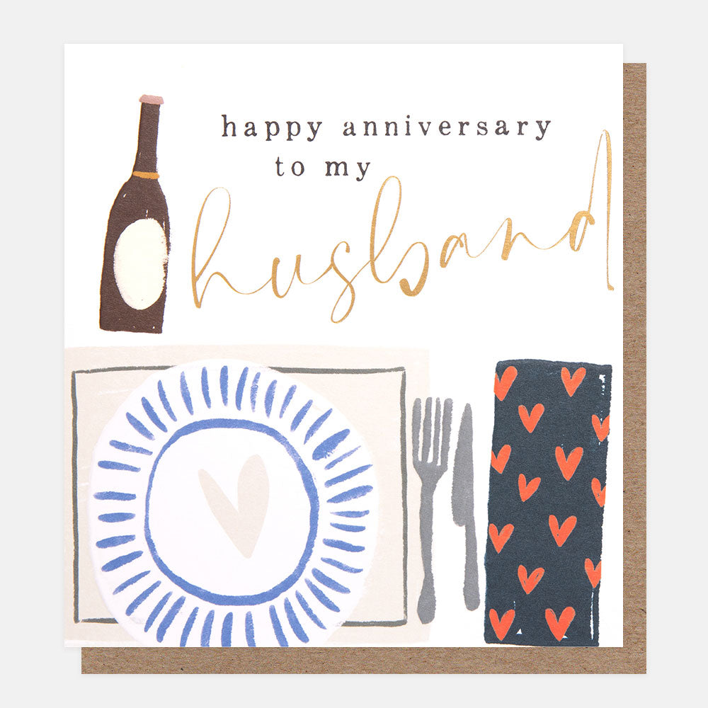 tablescape happy anniversary to my husband card