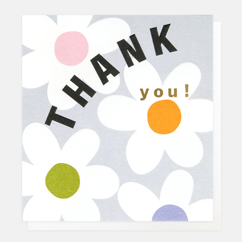 colourful flowers thank you card