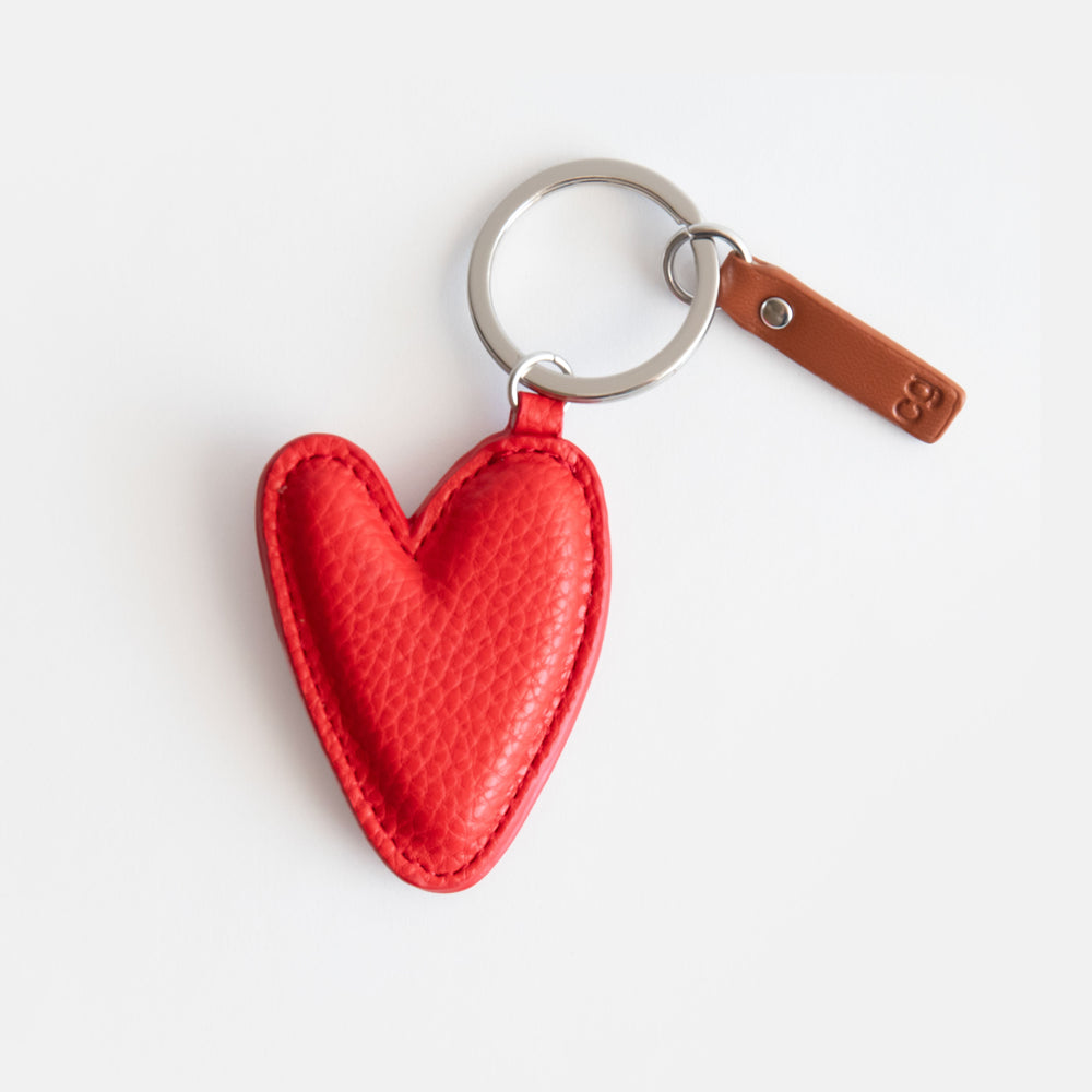 red heart padded keyring