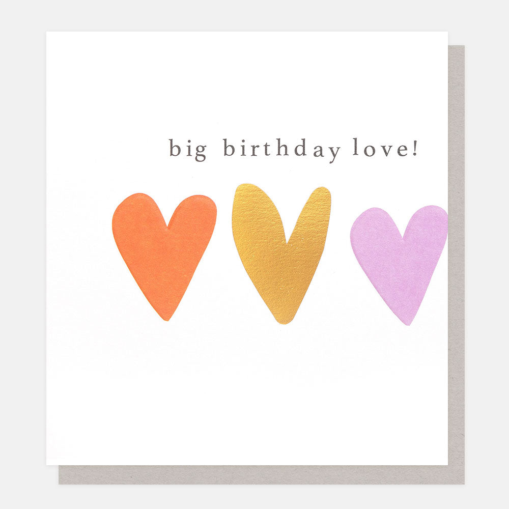 colourful hearts big birthday love card