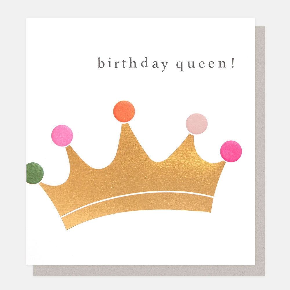 gold crown 'birthday queen' card