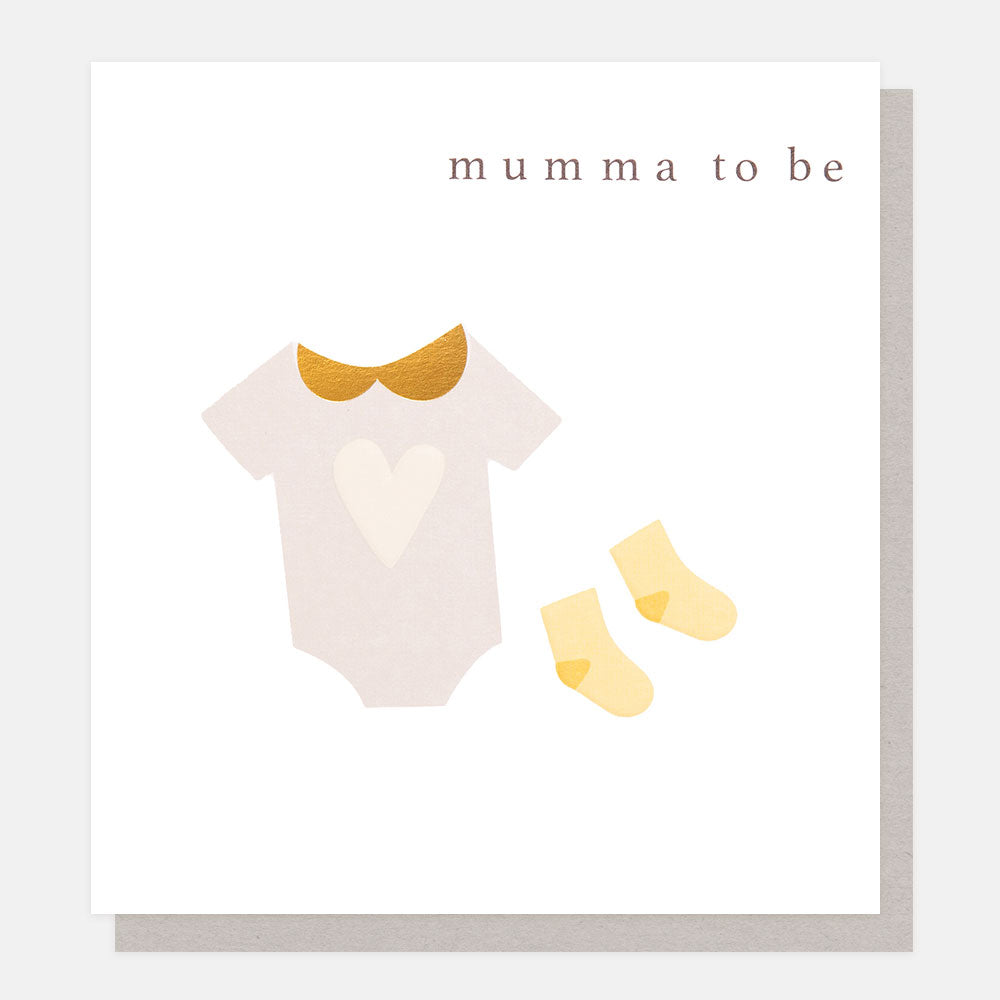 baby grow & socks 'mamma to be' new baby card