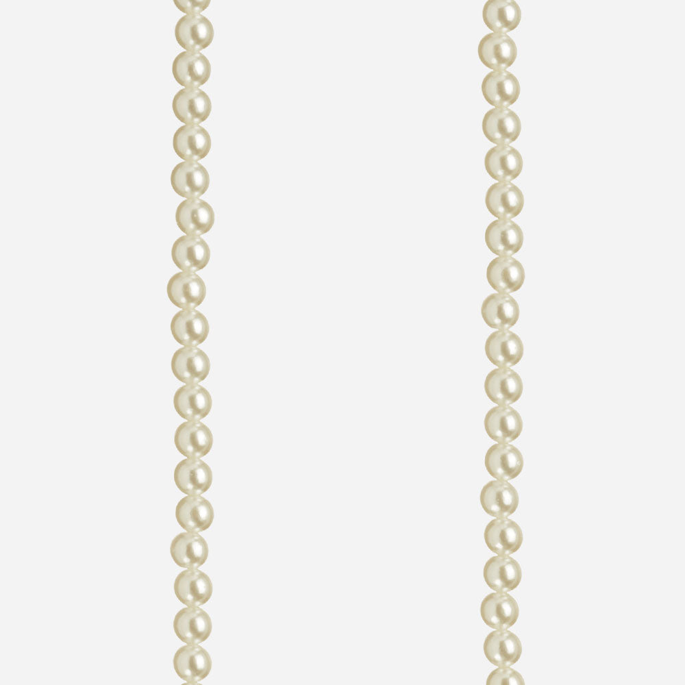 long phone strap with p[earls and gold hardware