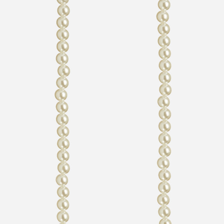 long phone strap with p[earls and gold hardware