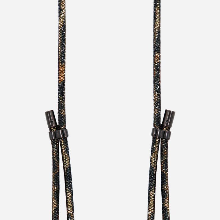 Mariah Black/Leopard Metallic Cord Phone Strap