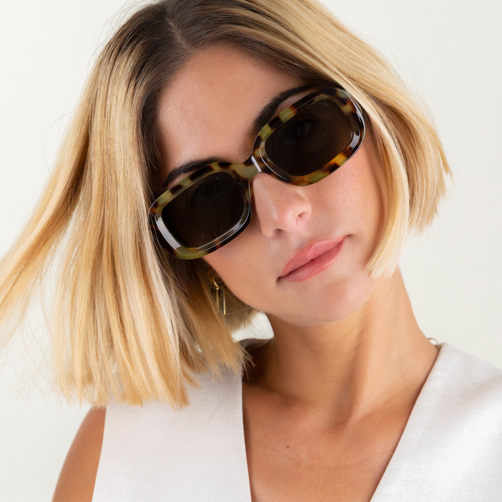 tortoiseshell wide framed sunglasses, made by Charly Therapy