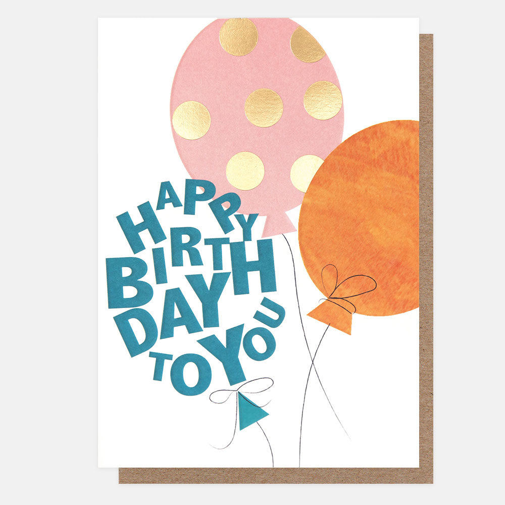 colourful balloons happy birthday to you card