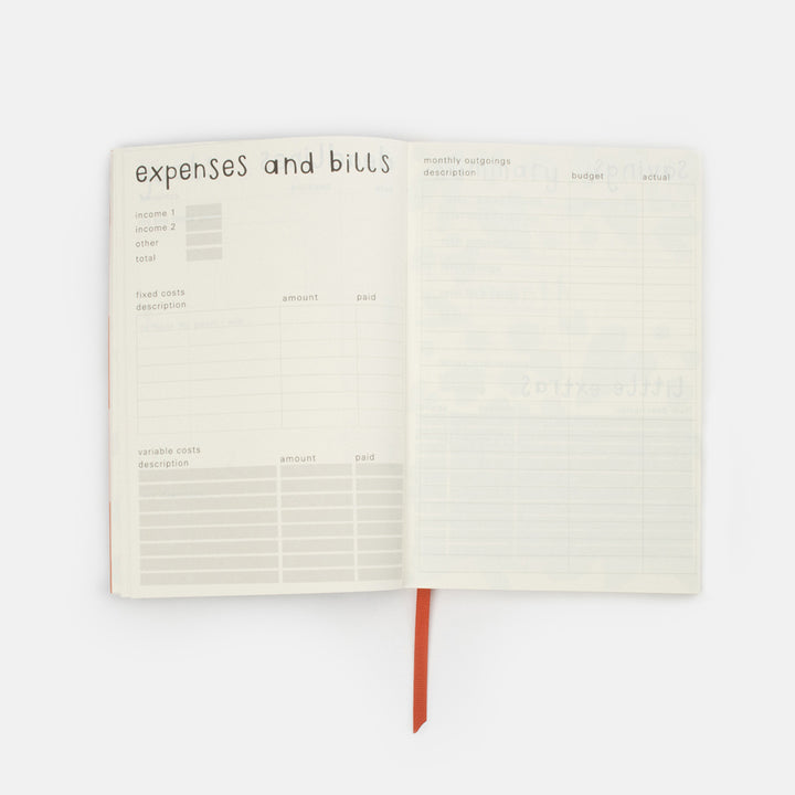 life planner expenses and bills planning section