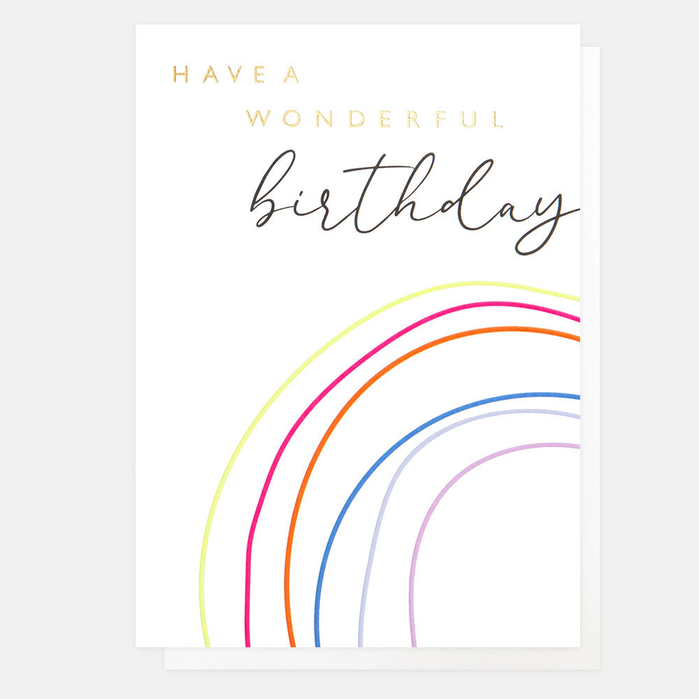 rainbow design 'have a wonderful birthday' card