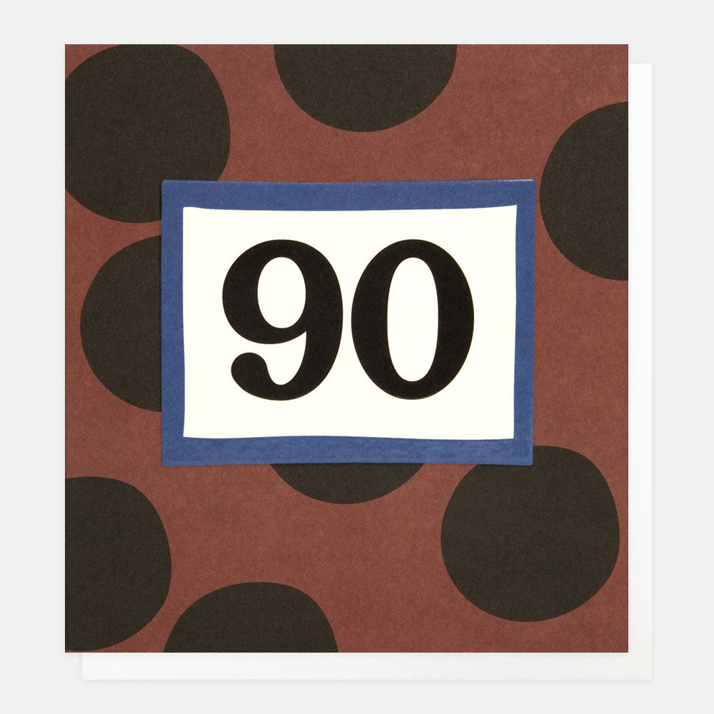 terracotta with black spots 90th birthday card