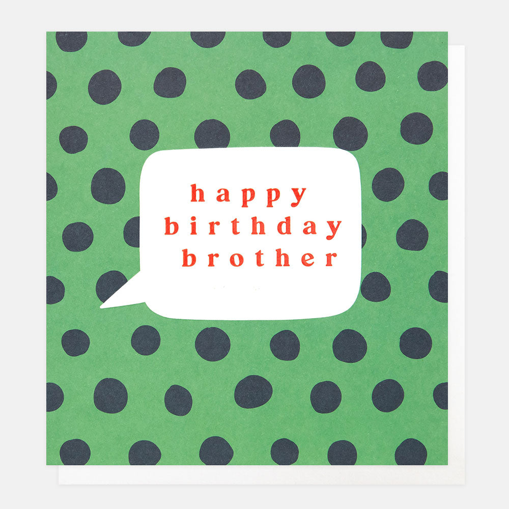 green with navy spots happy birthday brother card