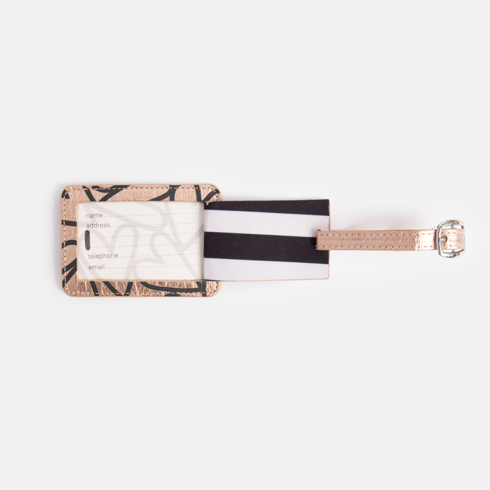 rose gold coated kraft paper luggage tag