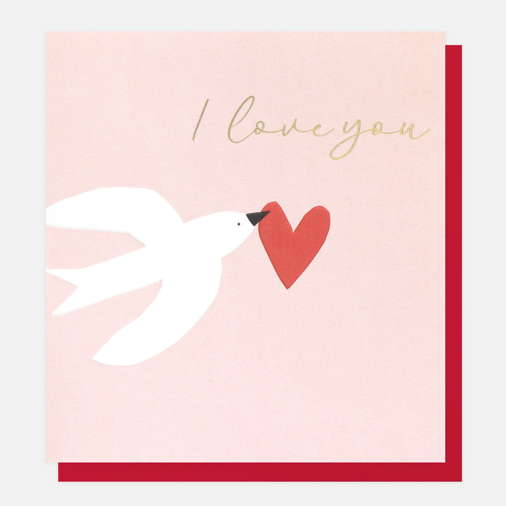 love bird with heart i love you card for anniversary or valentine's day 