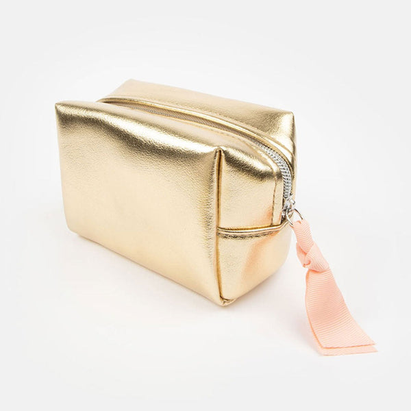 Gold Mini Cube Cosmetic Bag – Caroline Gardner