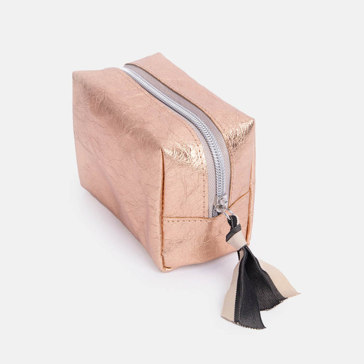 rose gold coated kraft paper mini cube cosmetics bag